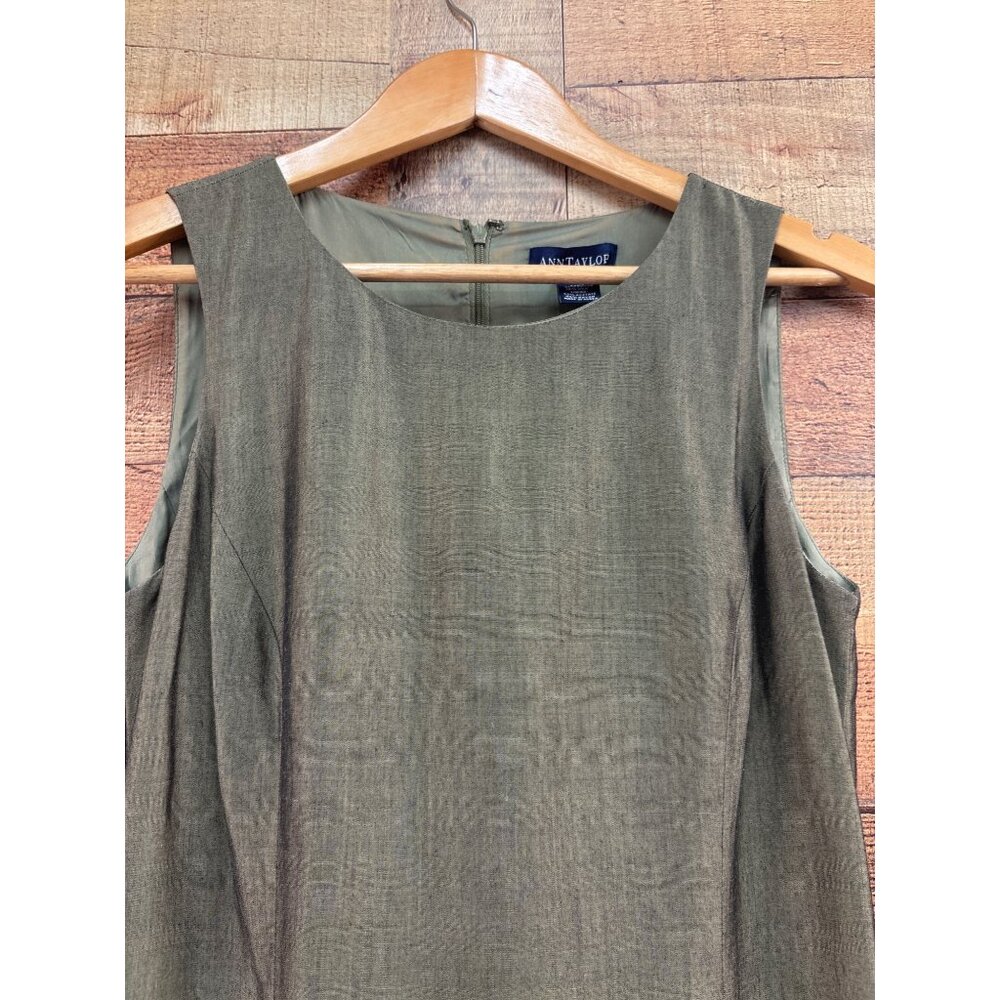Ann Taylor Womens Sleeveless Sheath Dress Size 6 Green - Picture 2 of 8